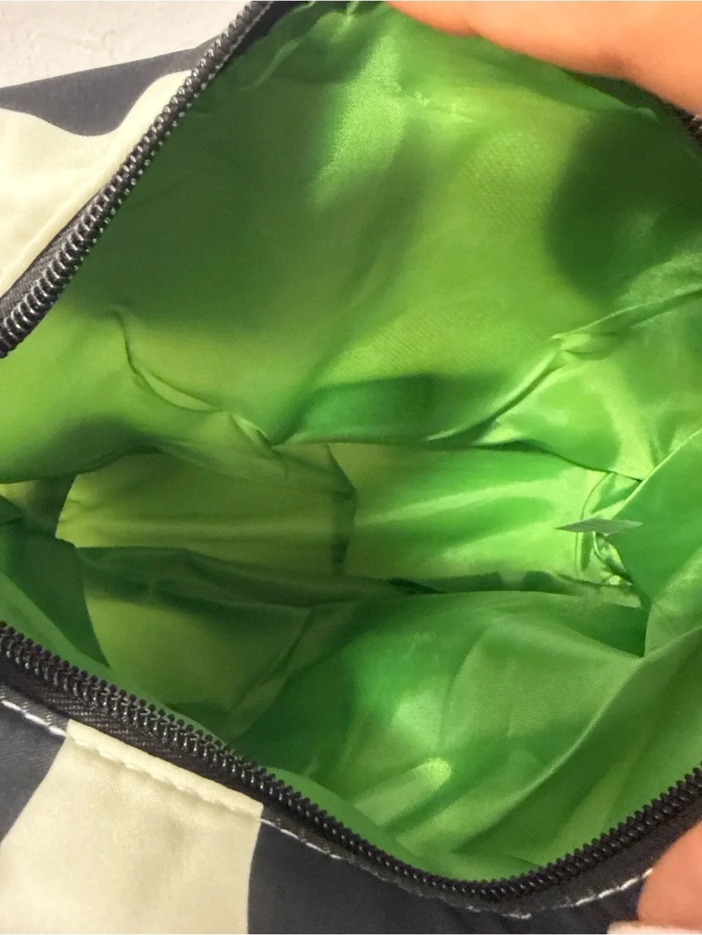 Kate Spade Black, White & Green Polka Dot Make Up Bag